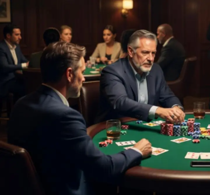 Pokerowa noc z graczami przy stole w GG-299-783 LIMITED