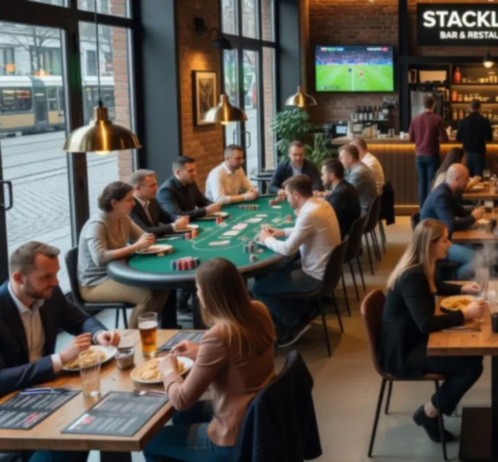 Wnętrze STACKLURE ze strefą pokerową i sportową